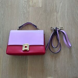 Zara Pink and Red Crossbody Purse